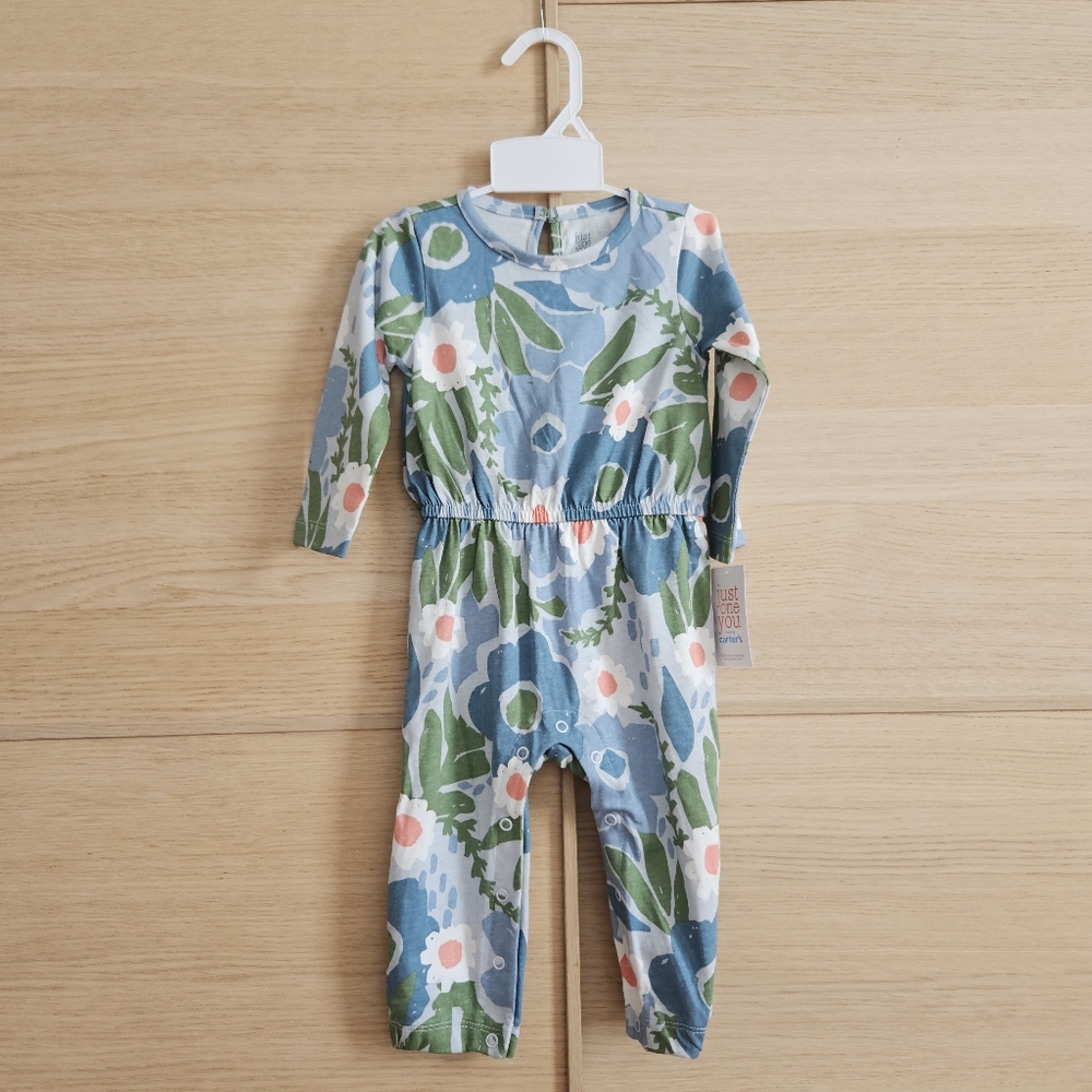 CARTER's NWT Just One You Baby Girl Jumpsuit Long Sleeve Crotch Snap 12M